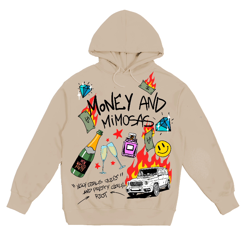 Money and Mimosas sand hoodie